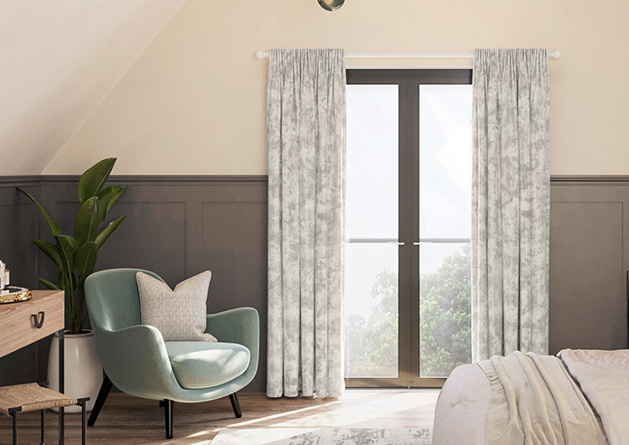 Cyrus Crushed Velvet, Bright Silver - Made to Measure Curtains - Image 3